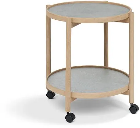 Thomsen Furniture James brickbord - Ek/Stenlook mörkgrå/Granitgrå sten Ø50 cm