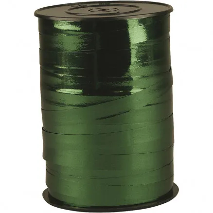 Presentband, metalliskt grönt, B: 10 mm, glansigt, 250 m/ 1 rulle.
