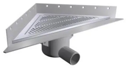 Purus Corner golvavlopp set Ø50 mm horisontellt med