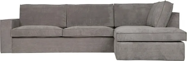 Thomas, Hörnsoffa högerställd, ljusgrå, H92x283x197 cm