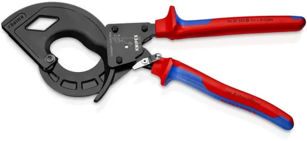 Knipex Kabelsax (Ratchettprincip, 3-stegs) svart atramenterad, med flerkomponentshandtag 320 mm