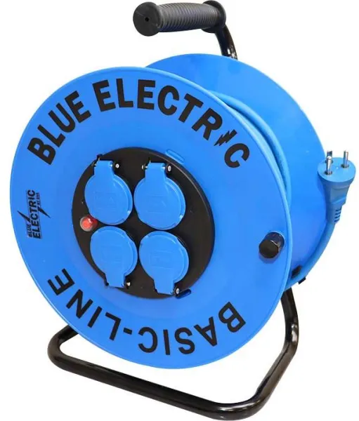 Blå elektrisk kabelvinda Basicline - 40 m