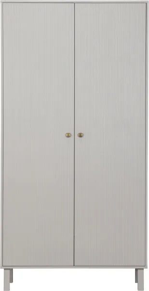 Madu, Garderob, grå, H195x53x100 cm, furu, metall
