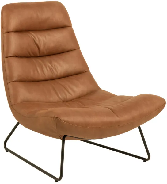 ACT NORDIC Milford loungestol - cognac tyg och svart metall