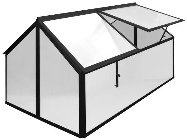 Mini-växthus svart 4 öppningar 120x80x67cm