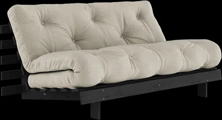 Karup Design Roots bäddsoffa med Roots madrass 160x200 linne/svart lackerad