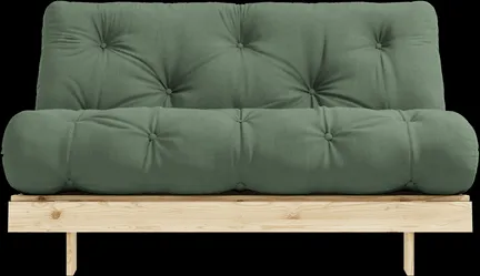 Karup Design Roots bäddsoffa m. madrass 140x200 756 Olive Green/tallträ