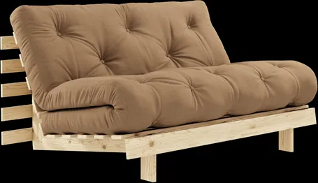 Karup Design Roots bäddsoffa m. madrass 140x200 755 Mocca/tallträ