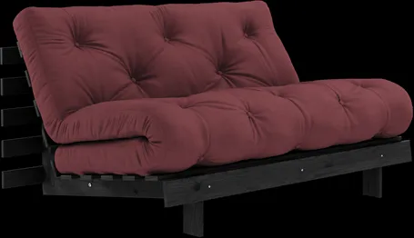 Karup Design Roots bäddsoffa med Roots madrass 140x200 Bordeaux/Svart lackerad